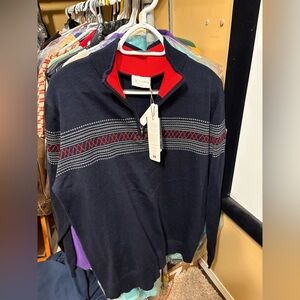 NWT We Norwegians 1/4 Zip Made in Italy Biella Yarn Fair Isle pattern